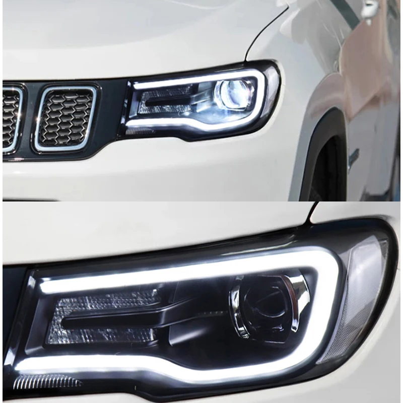 Car Styling Head Lamp for Jeep Compass Headlights 2017 2018 2019  All New Compass LED Headlight  Bi Xenon Beam