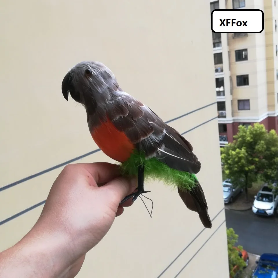 cute real life parrot model foam&feather simulation gray&green parrot bird gift about 28cm xf2389