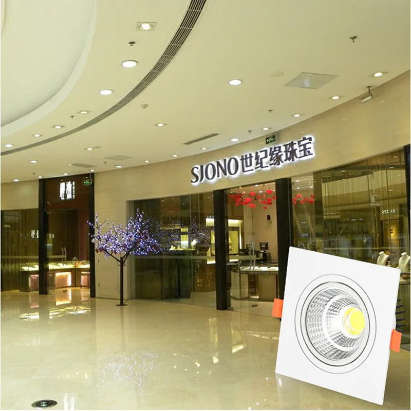 Imagem -06 - Dimmable Led Downlights Teto Spot Lights Iluminação Interior Lâmpada do Teto Cob Tipos Quadrado 9w 12w 15w ac 90260v