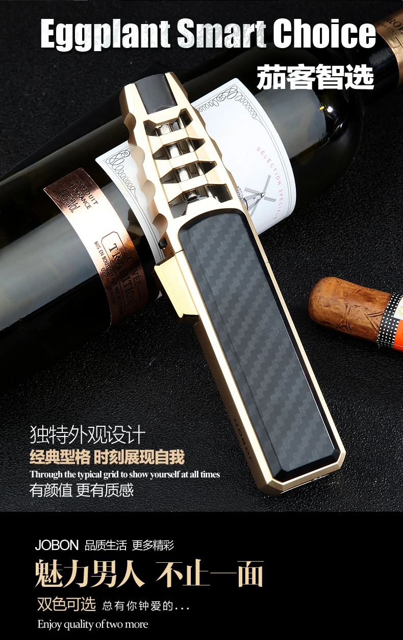 JOBON Kitchen BBQ Cigar Big Jet Flame Turbo Torch Fire Lock Adjust Nachfüllfeuerzeug ohne Butangas – Detail 3