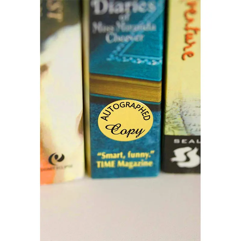 'Autographed Copy' Stickers 1.18 Inch Ronde Goud Folie Labels/1008 Pcs Etiketten