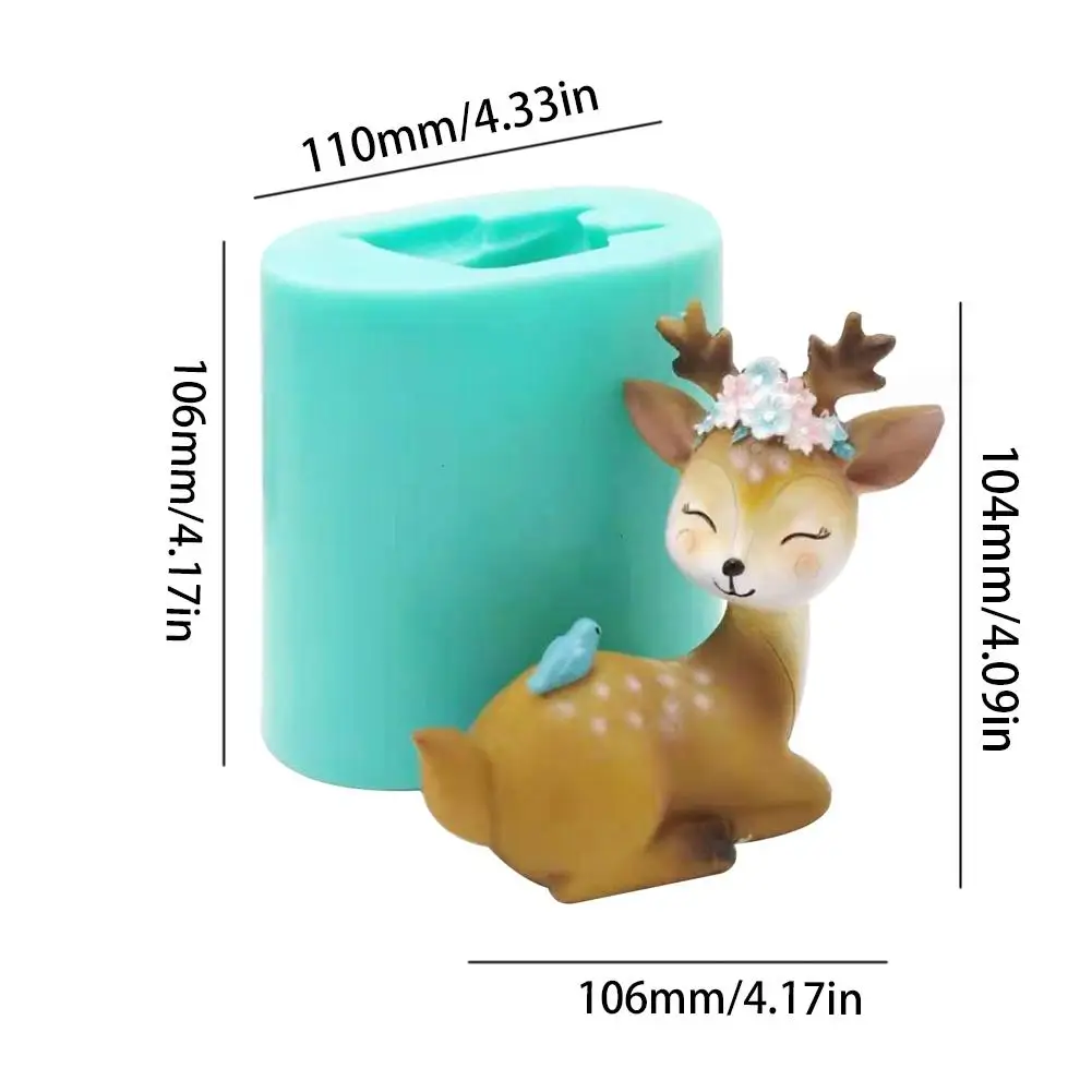 3d Sleeping Deer Silicone Mold Diy Soap Gypsum Resin Mold Chocolate Fondant Cake Decoration Tools Decorations Molds Tool