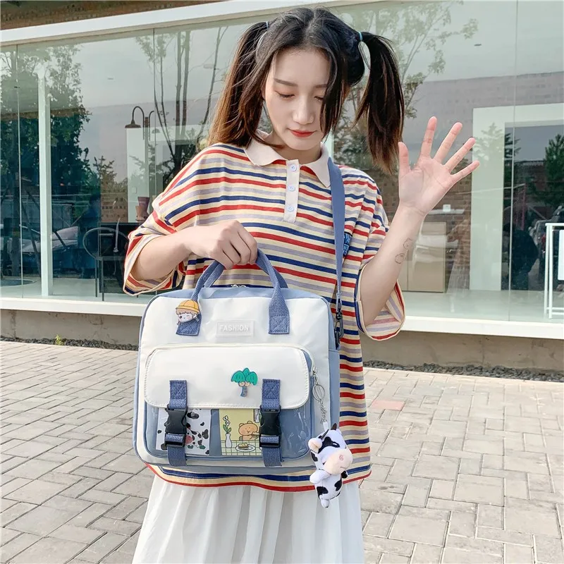 New Diagonal Bag Female Student Backpack Large-capacity School Bag Leisure All-match Primary School Student Handbag Make-up Bag