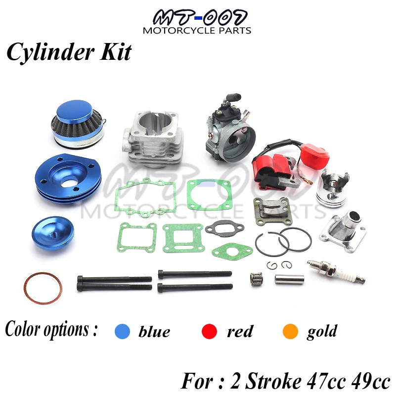 Cylinder Kit 19mm Carburetor Air Filter for 2 Stroke two stroke 47cc 49cc Pocket Bike Mini ATV Quad Group