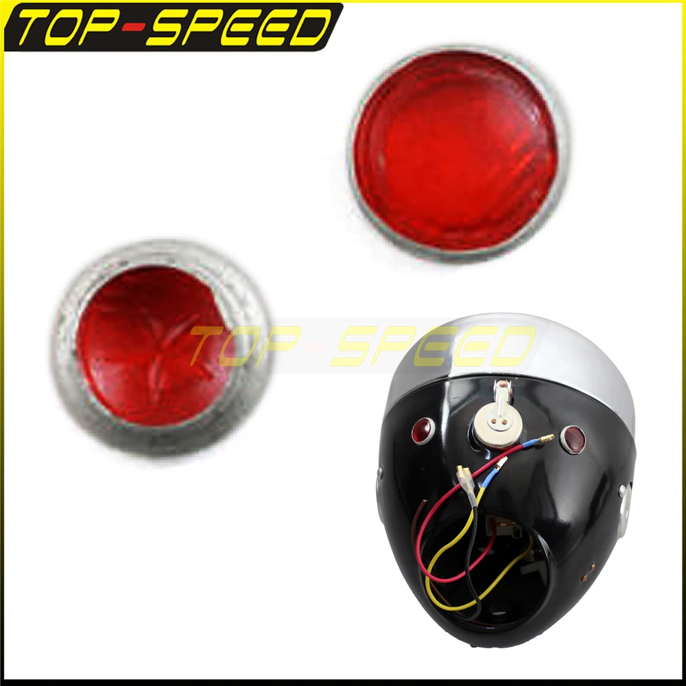 Motorcycle Headlight Replacement Lenses Front Lamp Red Charge Light Len For Zundapp DB DS BMW KS750 K750 BW40 Dnepr Ural Sidecar