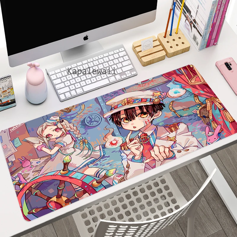 Hanako Kun Large Gaming Keyboard Mouse Pad Computer Gamer Tablet Desk Mousepad with Edge Locking XL Office Play Mice Mats