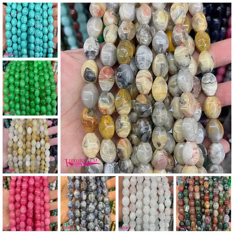 

Natural Multicolor Stone Loose Beads 10x14mm Faceted Oval Shape DIY Jewelry Making Accessories 38cm wk460