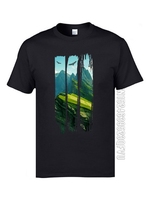 Cheapest  Great T Shirts High Quality Pure Cotton Tee Shirts Natura Mountain Peak Massif Landscape T-Shirt Father Tshirts 3XL