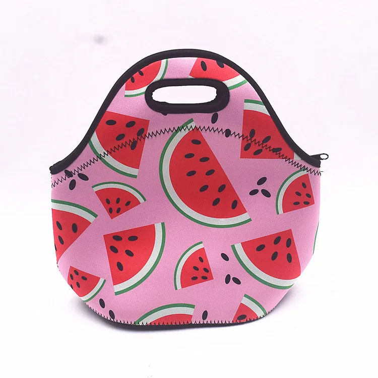 Thermal Insulated Print Neoprene Lunch Bag for Women Kids Lunch Bags Cooler Insulation Lunch Box Food Bag