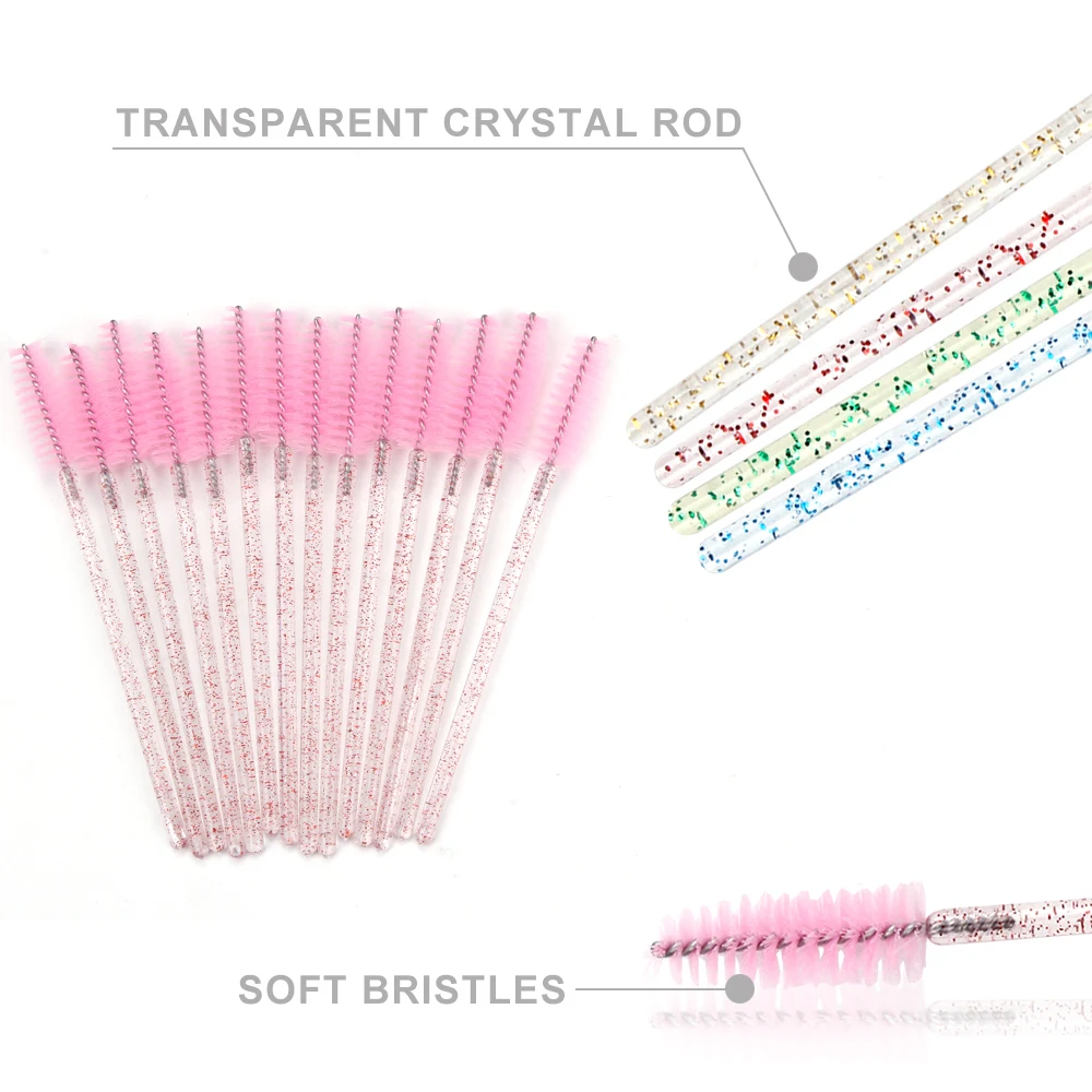 Brosses à cils en plastique, baguettes de mascara, pince à faux cils, pince à épiler, applicateur de maquillage, 5 pièces, 50 pièces