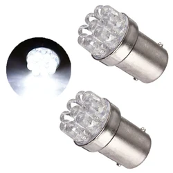 2 x White 1W 12V 1156 BA15S 9 SMD LED Light Bulbs Turn Signal Reverse Brake Lamps Light Bright for Car Truck Car Acceriories