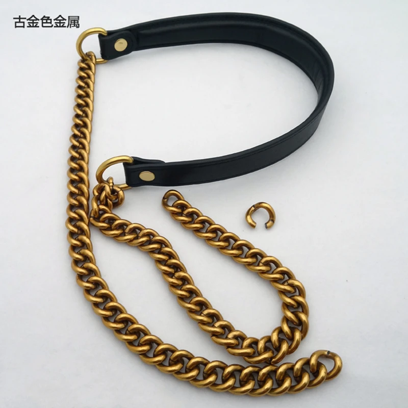 13mm Shoulder Bag Chain Aluminum Chain with Leather Bag Chain Clasp Bag Parts Hardware Messenger Bag Chain Buckle  High Quality