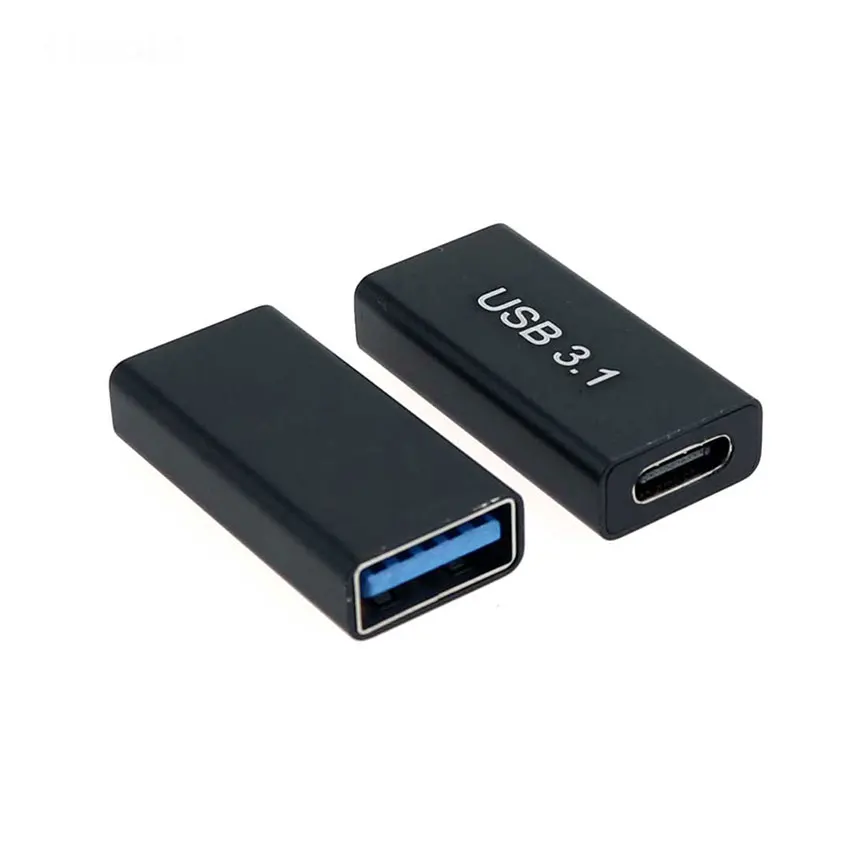 ChengHaoRan 1Pc USB 3.0 Coupler Female to USB Type C Female Adapter Super Speed USB3.0 Type-C Extender Connection Converter