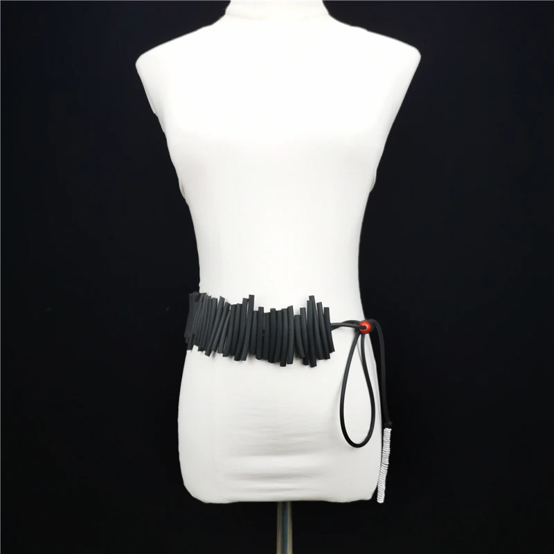 UKEBAY New Gothic Belt Rubber Leather Belts Women Handmade Jewelry Belt Body Accessories Elasticity Adjustable Belts Design Gift