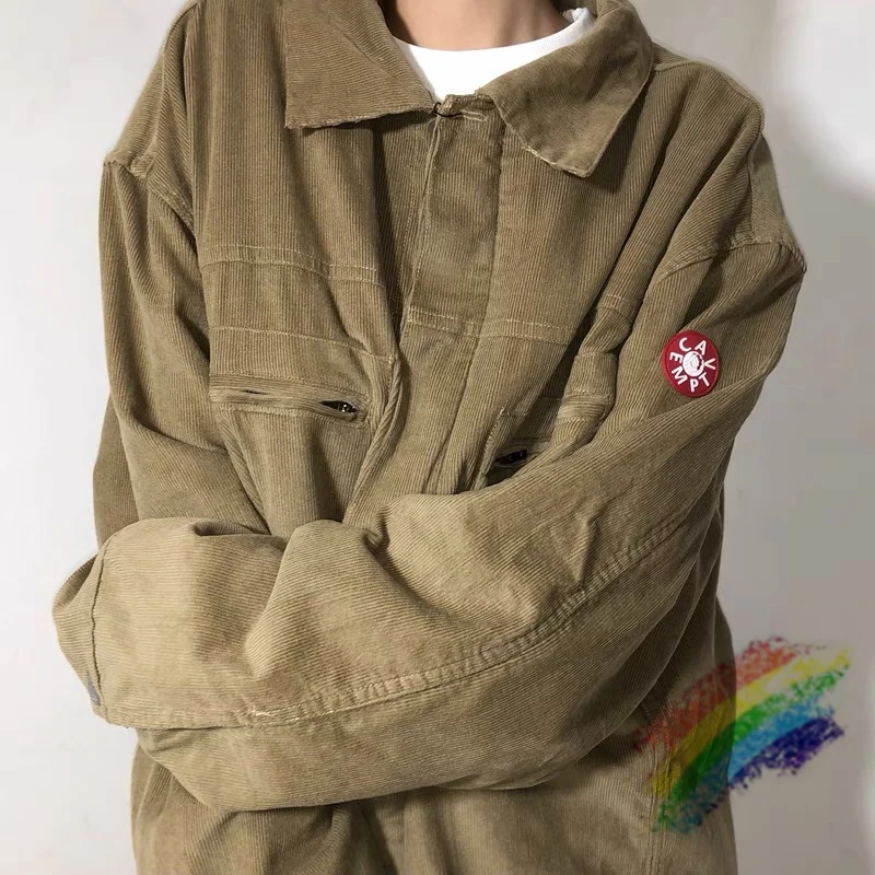 

CAVEMPT C.E PUFFER Khaki Corduroy Zipped Jacket Men Women 1:1 High Quality Cav Empt Bread Coats Outerwear Male Clothes