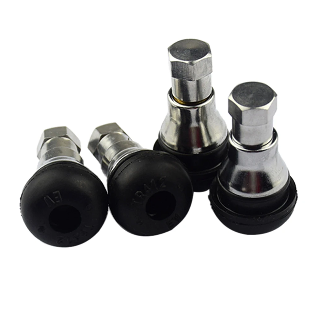 4 Pieces TR412AC 33mm Chrome Sleeve and Cap Short Valve Stem