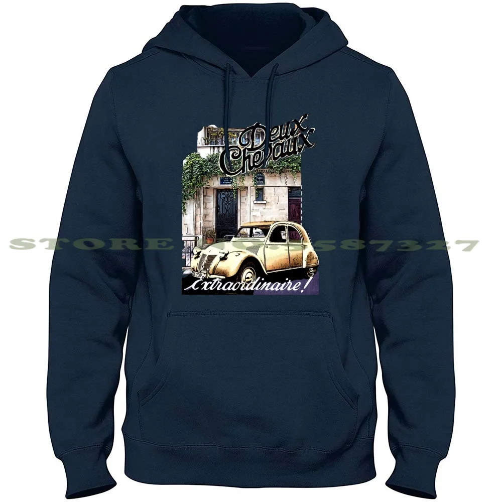 Deux Chevaux - Citroen 2Cv Long Sleeve Hoodie Sweatshirt Deuxchevaux 2Cv Vintage Deux Chevaux Vintagecar Vintage Car French