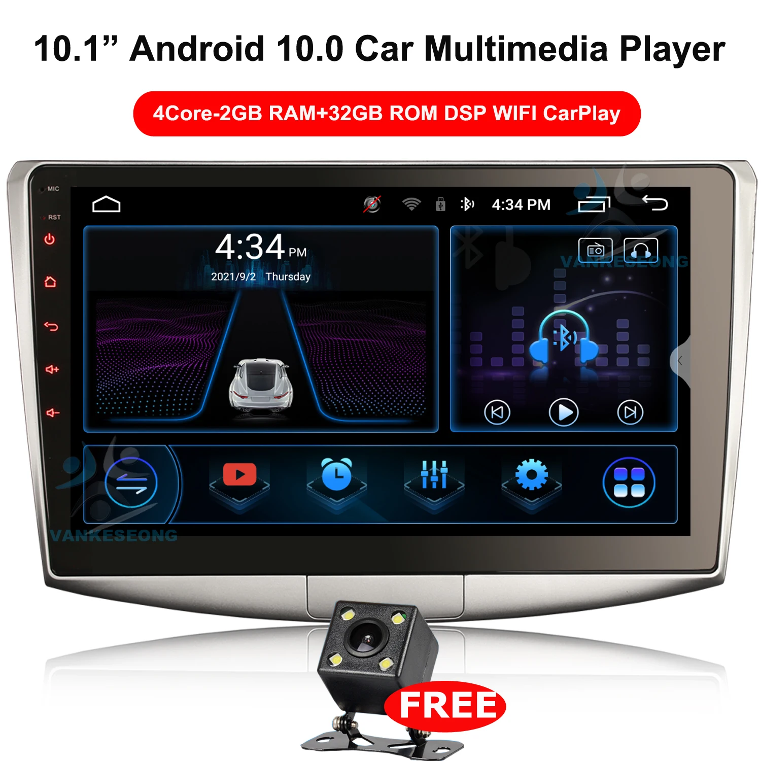 

10.1“ Android 10 2 Din Car Stereo Radio Multimedia Video MP5 Player Navigation GPS Auto CarPlay For VW Passat B6/B7/CC