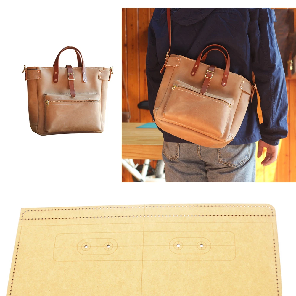 30x28x10cm DIY leather craft handbag shoulder bag 500gsm kraft paper sewing pattern hollowed stencil pattern