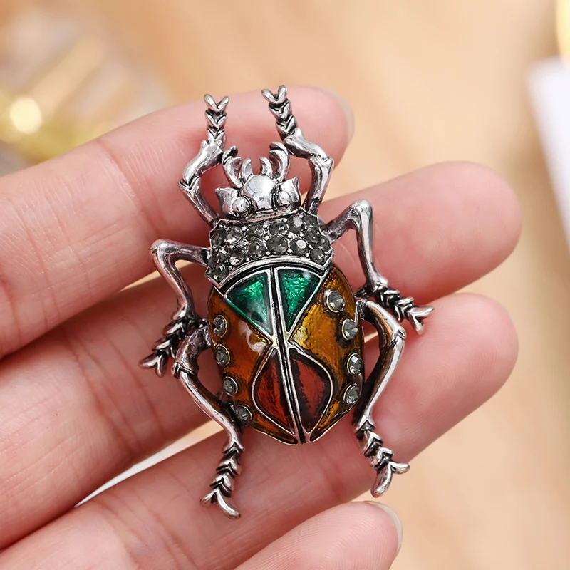 Fashion Rhinestone Beetle Brooch Insect Pin Women's Clothing Accessories Jewelry Gift New