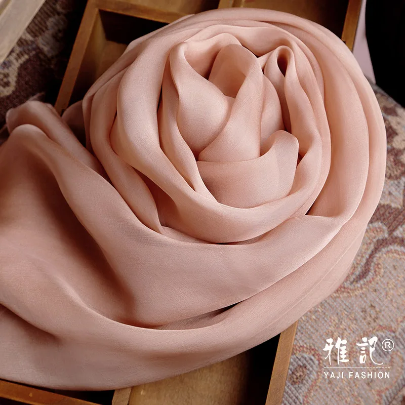 Nude long silk scarf solid color  silk scarf shawl female Hangzhou  autumn and winter spring summer