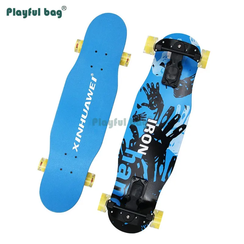 Playful Bag 79CM Four-Wheel Skateboard Durable maple Double Rocker skateboard Flashing Wheels Toys Long Board MA23