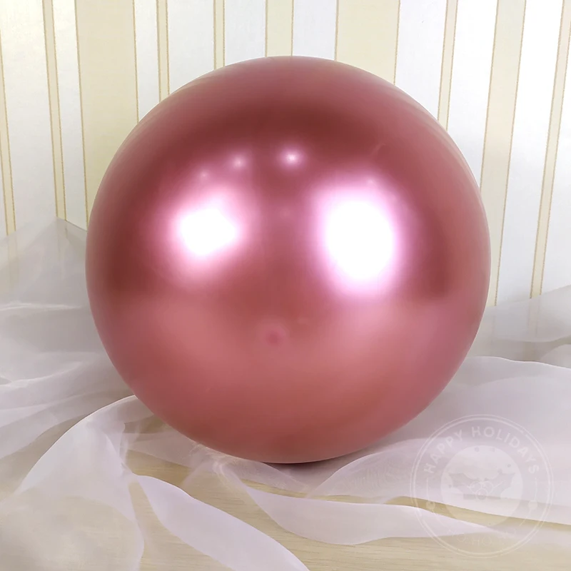 

High Quality Metal Latex Balloon Pink White Baby Shower Adult Kids Air Balls Chrome Metallic Christmas Balloons Outdoor Activity