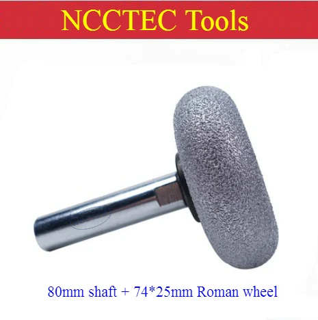 

80mm Extension connection rod shaft + 74*25mm Diamond brazed Roman wheel for 4'' 100mm angle grinder |3.2'' grinding attachments