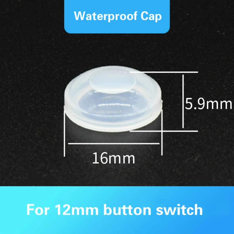 Metal Button Switch Waterproof Cap 12mm 16mm 19mm 22mm 25mm 30mm Silicone Sleeve Protective Cover Dustproof Protective Cover