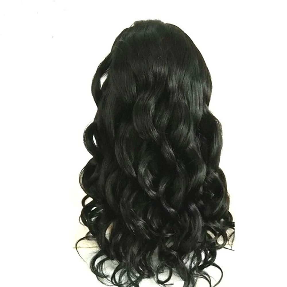 Natural Black real Remy Human Hair Glueless Lace Front Wig Body Wave Wig 150% Density wig with Baby Hair Natural Hairline wigs