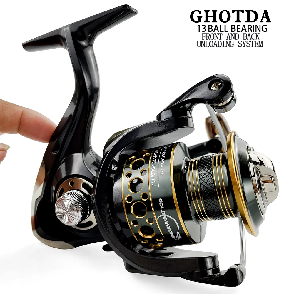 Vissen Spinning Reel Metalen Spoel 5.2:1/4.7:113BB Kogellagers Karpervissen Reel BK2000-7000 Metalen Lijn Cup Zee Visgerei