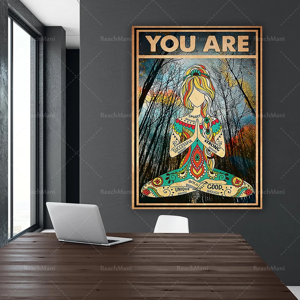 Yoga Poster - You Are, Yoga Lover Gift, Practice Yoga From Home, Hippie Art Print, Yoga Studio Decor, Best Gift Ever,