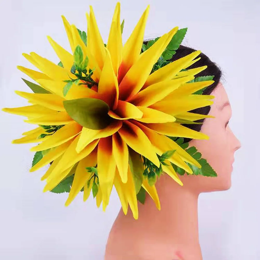 

Free shipping 50 pcs/lot HC00019 Artificial Silk Bird Of Paradise Leaves Hair Clip Headwear Accessories Hawaii Flower Hairpins