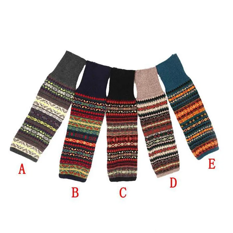 2021 winter for women wool to knit socks leg warmers that cover shoes striped brown knee leg warmer thigh high long Legwarmers