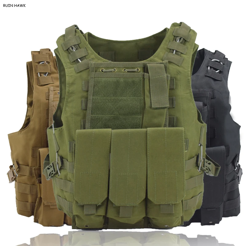 Hunting Vest Tactical Shooting Plate Carrier Vest With Magazine Pouch Wargame Airsoft Paintball Protective Vest Body Armor