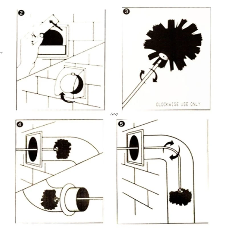 1set Nylon Brush With 6pcs Long Handle Flexible Pipe Rods For Chimney Kettle House Cleaner Cleaning Tool Kit