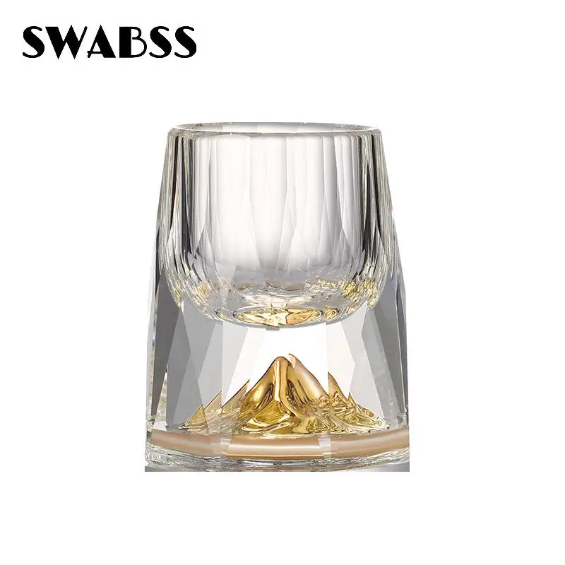 

15ML Crystal Glass Shot Glass Family Dinner Gold Foil Spirit Glass Tequila/vodka/chinese Moutai Glass Bar Party Bullet Glass