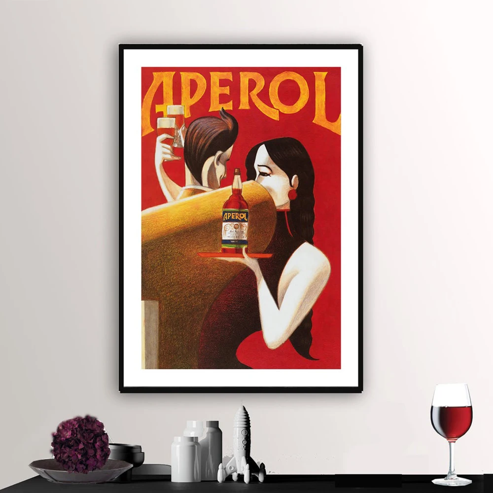 Aperol Liqueur Vintage Food&Drink Poster Canvas Print Gift Idea Painting Pictures for Living Room Home Decor