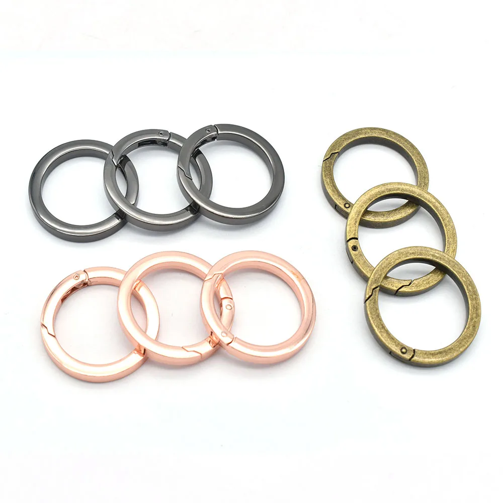 

33mm Bronze Round O Ring Gate Spring Snap Hook Gate O Ring Metal Snap Clasp Webbing Hook Bag Clasp Spring Buckle for Purse Bag