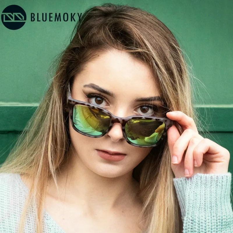 

BLUEMOKY Square Polarized Sunglasses Women Fashion Wrap Mirror Driving UV400 Sun Glasses Brand Designer Goggle Shades Eyewear