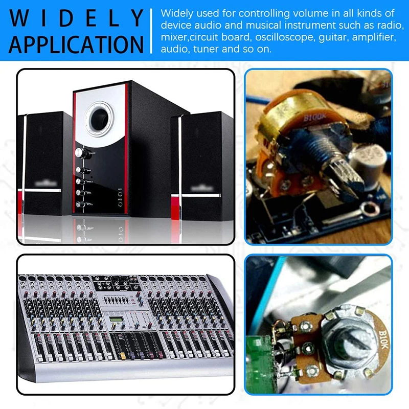 10pcs WH148 potenziometro 3pin 15mm B1M 1K 2K 5K 10K 20K 50K 100K 250K 500K 1M Kit potenziometro lineare con dado