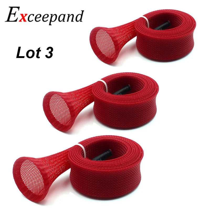 

Exceepand 3 Pieces Red Casting Fishing Rod Sleeves 30 mm Width Fishing Rod Cover Pole Socks Jacket