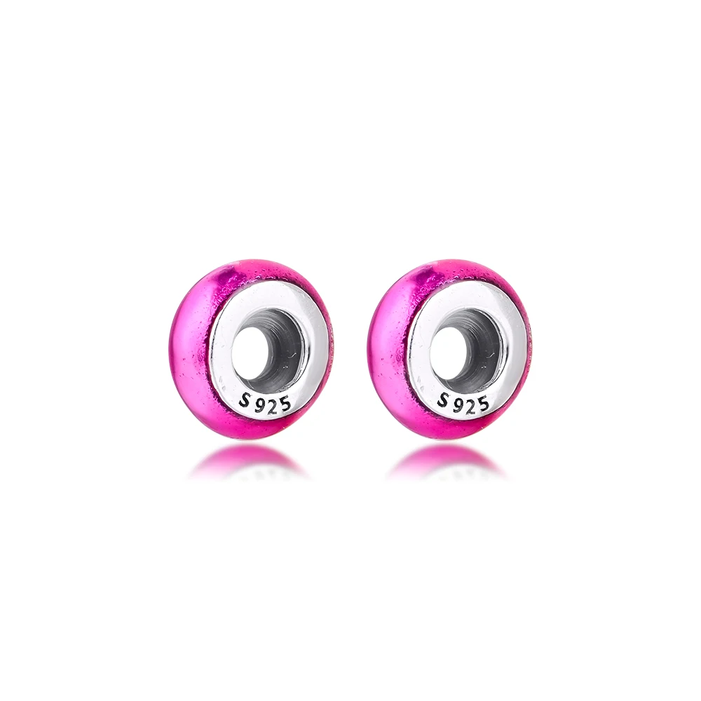 My Pink Spacer Charm Silver kralen voor sieraden maken Fits For Me Collection Bracelets Small Hole Spacer Charm for Jewelry