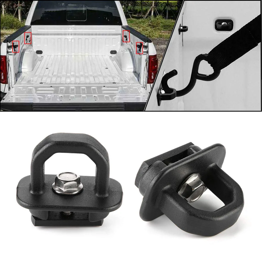 2pcs Trunk Tie Down Anchor Pickup Truck Bed Side Wall Clip For Ford Chevy Silverado GMC Sierra Colorado Canyon Cargo Trunk Hook