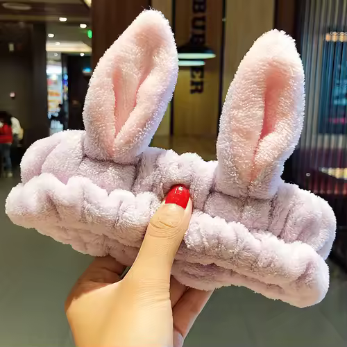 Wash Face Hair Holder Hairbands Soft Warm Coral Fleece Bow Animal Ears Headband For Women Girls Turban Fashion Hair Accessories - Image 29