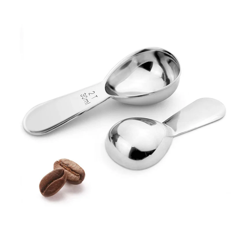 Wholesale 100PCS Stainless Steel Spoon Tea Coffee Scoop 15ml 30ml Measuring Scoop Measure Tools Spoon For Tea Milk Powder GF102