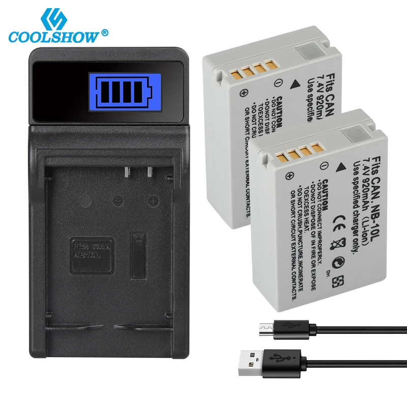 NB-10L NB 10L  Battery Pack for Canon SX40 HS SX40HS SX50 HS SX50HS G1 X G15 G16 SX60 HS G3X 920mAh NB10L Camera Batteries