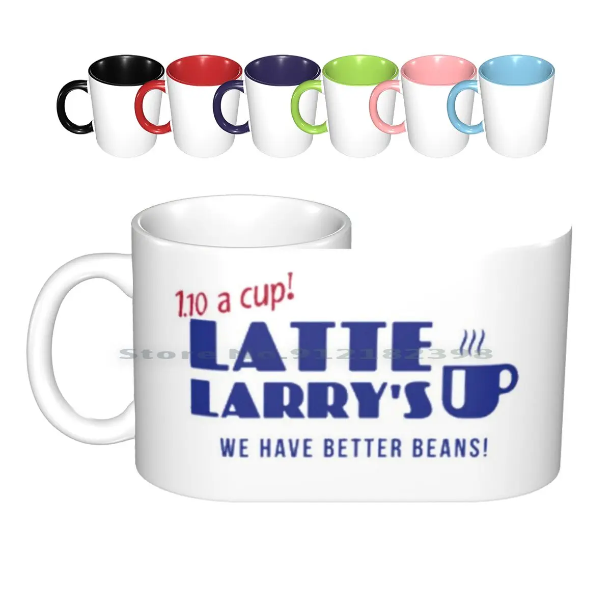 Untitled Ceramic Mugs Coffee Cups Milk Tea Mug Latte Mocha Joe Scones Latte Larry Enthusiasm Curb Logo David Larry Curb Your