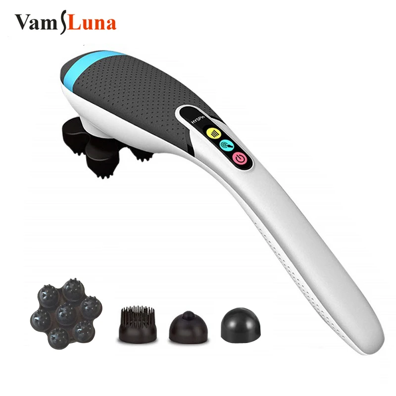 

Handheld Electric Heat Deep Kneading Tissue Massager Cordless and Rechargeable Stick - 4 Interchangeable Heads 5 Speeds 4 Mode