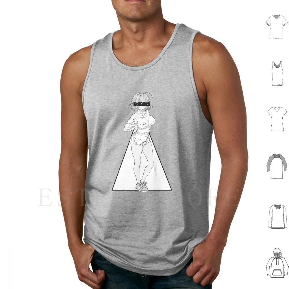 Waifu-Anime Girl Tank Tops Vest Anime Manga Kawaii Sexy Anime Girl Anime Girls Weaboo Senpai Ecchi Hentai Aesthetic Lewd